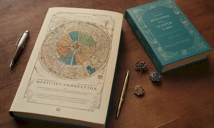 Un libro cubre con ilustraciones y gráficos analíticos que rodean el texto del título.
