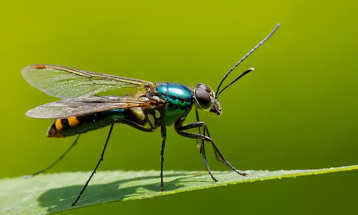 Insecto volando hacia la luz en un día soleado. La frase se refiere a confusión y atracción entre dos fuerzas opuestas en la naturaleza, como atracción a la luz o repulsión. Esta pregunta explora las razones por las que los insectos vuelan hacia fuentes de luz a pesar de no tener un órgano de luz interno. La imagen podría consistir en una silueta de insectos detallada con su cola y cuerpo entrelazados, sugiriendo que su atrapado en esta situación confusa debido a la fototaxis - un instinto natural para muchos insectos encontrados en especies fotosintéticas de amor a la luz.