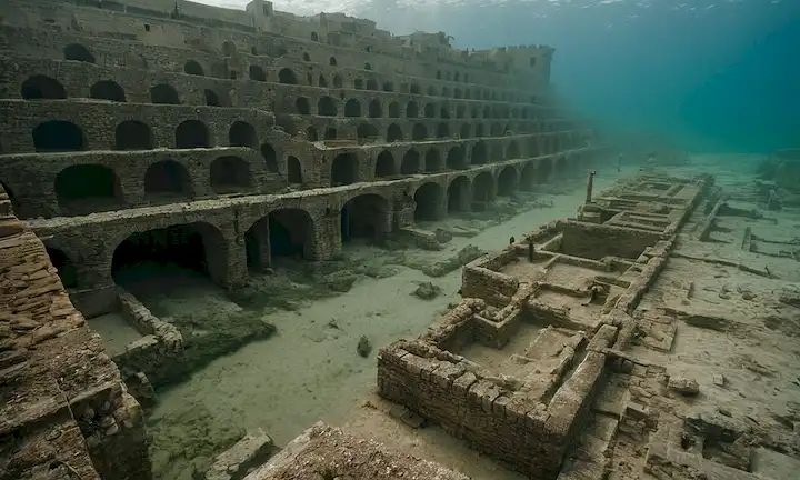 La ciudad bajo el Mediterráneo que nos recuerda el poder de las naturalezas y la fragilidad de la civilización. - Una breve descripción sobre un libro de James Bradt sobre la ciudad romana de Baia enterrado bajo el agua. Este título destaca tanto los misterios como la resistencia de los antiguos restos culturales escondidos debajo de la superficie de la Tierra.