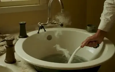 El hombre haciendo la ropa con ropa mojada