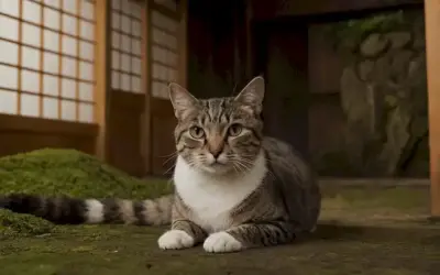 Un gato japonés charlando misteriosamente veneno. Esta línea parece sugerir que Japón tiene un misterio felino con respecto al veneno letal