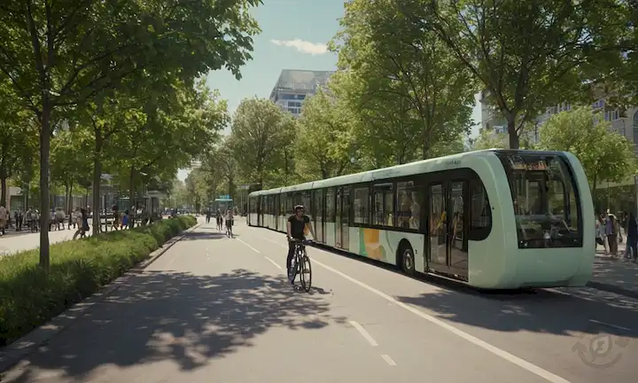 concepto urbano de 15 minutos, movilidad urbana sostenible, estaciones de bicicletas, espacios verdes, parques, centros de transporte público, calles peatonales, carriles prioritarios ciclistas, infraestructura ecológica, arquitectura futurista, arte urbano vibrante