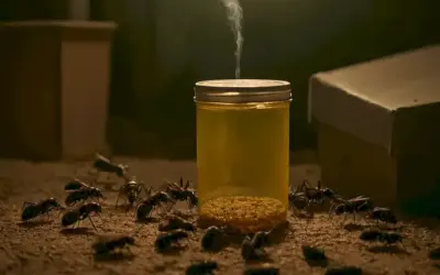 Una persona que sostiene una solución de insecticida casera