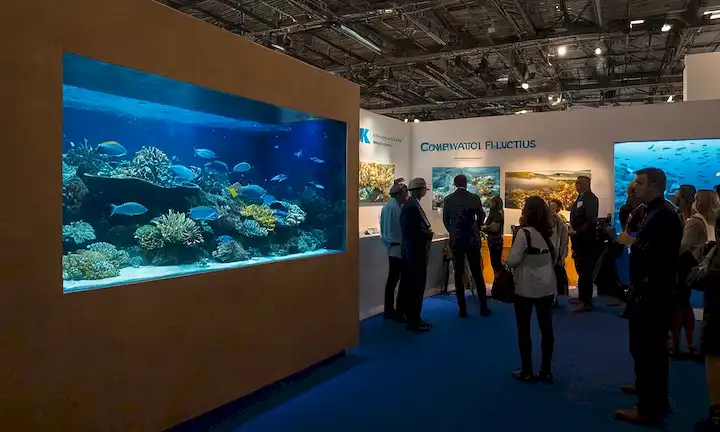 Camisetas: Desvelar el espectro radiante dentro de las profundidades. - Una exposición que muestra varias fotografías submarinas que revelan los colores vibrantes y las impresionantes imágenes de la vida marina profunda. Marcos de imágenes muestran imágenes de criaturas marinas como tiburones