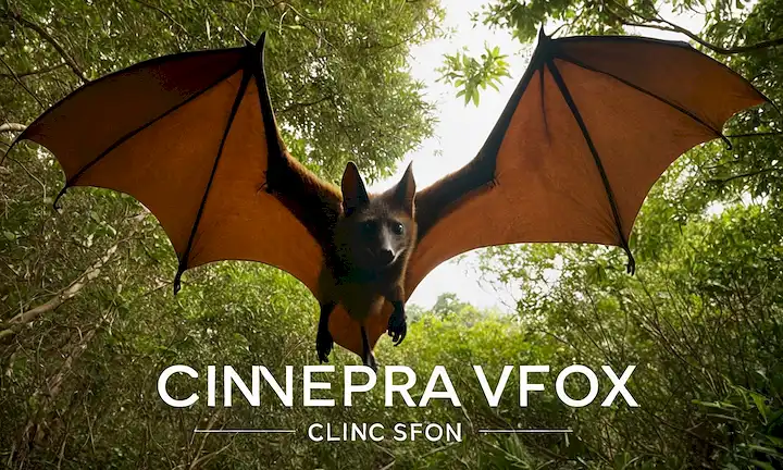 Póster de película o tarjeta de título con un zorro volador gigante con el tagline Una crisis de conservación que necesita su ayuda. Esto podría incluir elementos de la naturaleza, los animales y los esfuerzos mundiales de conservación. Es breve, pero transmite el gist principal del artículo.