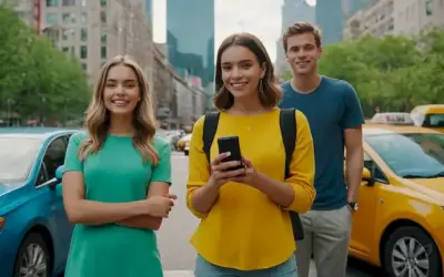 3 adultos jóvenes sonriendo