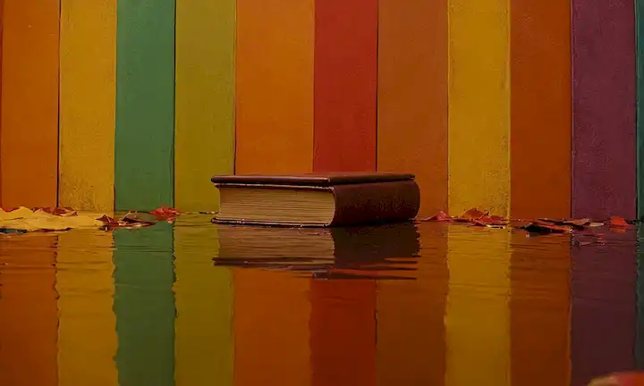 Hues mágicos de Reflexiones Monocromáticas - Chicanería del cromatismo; susurros chamánicos de la melodía artística. Una referencia a un título de libros que explora el uso del color en la pintura y su simbolismo. La frase latina original insinúa diversas perspectivas e interpretaciones culturales, ilustrando la rica complejidad y profundidad asociada al tema.