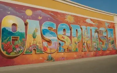 Un colorido mural mostrando la maestría del arte y sus creadores en español