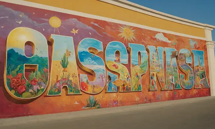 Un colorido mural mostrando la maestría del arte y sus creadores en español