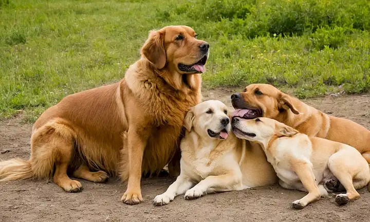 Napoleón el perro gigante dorado, protegiendo su paquete y mostrando su amor. (con referencia a un artículo sobre las razas más grandes de perros con enfoque en las razas de Las 5 Razas de Perro Mas Gigantes)