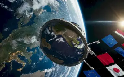 Un satélite orbitando la Tierra