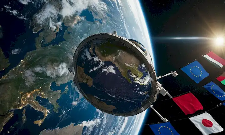 Un satélite orbitando la Tierra