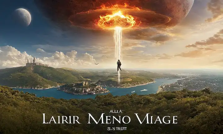 Rocket launchpad set contra un fondo celestial con texto en menor fuente bajo: El punto de Nemo más lejano de nuestro planeta. (en inglés): El punto más distante de Nemo en nuestro espacio planetas. En palabras más simples para un niño de ocho años