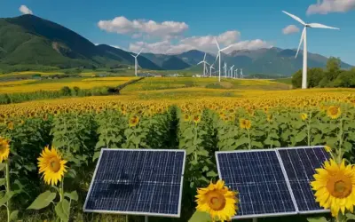 Girasoles girando hacia