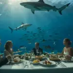 Restaurante submarino: Cena con tiburones a 5 metros bajo el mar