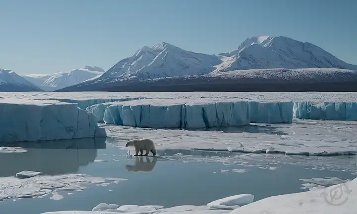 paisajes de hielo, paisajes árticos, glaciares de fusión, osos polares sobre hielo delgado, permafrost crujiente, tundra helada, lagos congelados, montañas cubiertas de nieve, zorros árticos en medio de ruinas