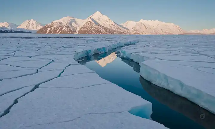 hojas de hielo derretidas, paisaje de<center><img decoding=