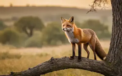 Un zorro rojo en el campo
