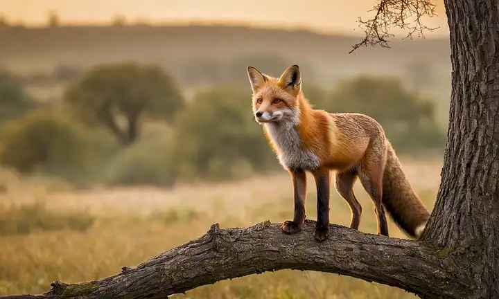 Un zorro rojo en el campo