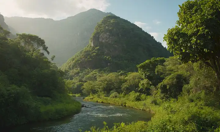 Greenery thriving, nature recoverying, ecosystems restored, climate change impact reduced, sustainable future envisioned, renewable energy sources used, eco-friendly transportation modes displayed, fauna preservada, humans coexisting harmonyly with nature