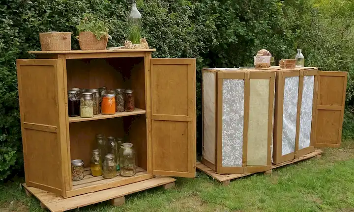 muebles antiguos, electrodomésticos rotos, cajas de cartón, chatarra, botellas de vidrio, latas de metal, contenedores de plástico, paletas de madera, transformaciones creativas de reciclaje, ideas innovadoras de reutilización, soluciones ecológicas, expresiones artísticas, arreglos hermosos